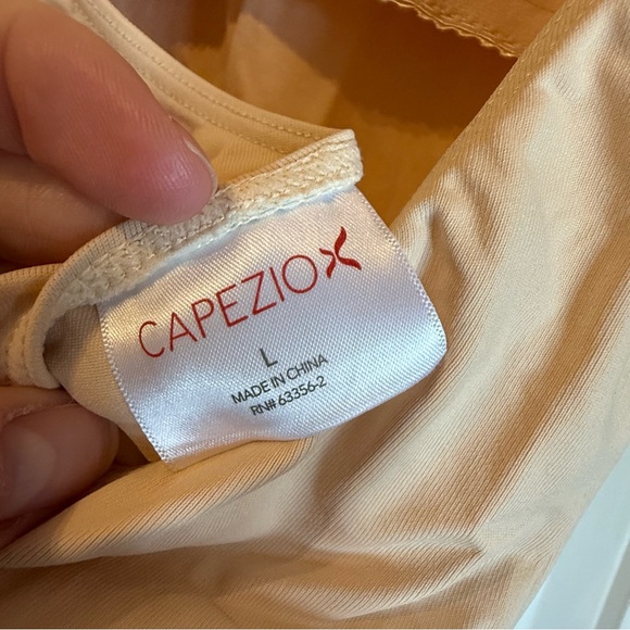 Capezio Camisole Foundation Leotard - Beige Nude Bodysuit with Clear Straps - Picture 4 of 6